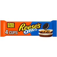 REESE'S OREO Milk Chocolate and White Creme King Size Peanut Butter Cups, Candy Pack, 2.8 oz