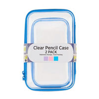 Clear Pencil Stationery Storage Case, 2 ct, 3