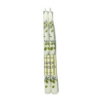 Olive Printed Taper Candle, 10 in, 2 pk