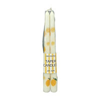 Lemon Printed Taper Candle, 10 in