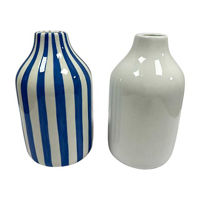 Striped Ceramic Vase, 10 in, 2 Assorted Styles