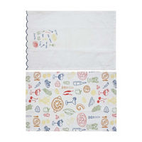 Scalloped Embroidered Cotton Kitchen Towel Set, 16x26 in, 2 pk