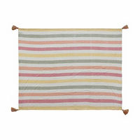 Multicolored Woven Stripe Cotton Throw Blanket, 50x60 in