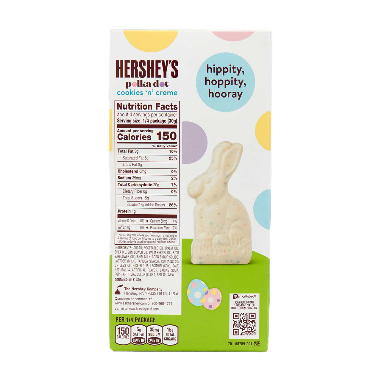 Hershey's Polka Dot Cookies 'n' Creme Easter Rabbit, 4.25 oz