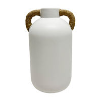 Rattan Handle Vase, 11 in