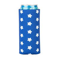 Patriotic Blue and White Star Neoprene Slim Can