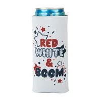 Patriotic Red/White/Blue Neoprene Slim Can and Bottle Beverage