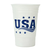 Patriotic White Plastic Party Cup, 16 oz