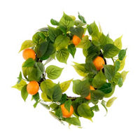 Artificial Orange Wreath, 18 in