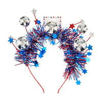 Patriotic Tinsel Stars Disco Ball Headband