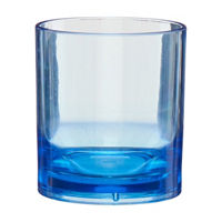 Blue Plastic Double Old-Fashioned Glass, 14 oz