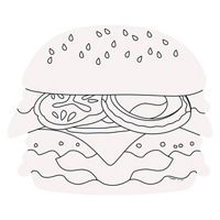 Unique Party! BBQ Party Burger-Shaped Coloring Placemats, 8