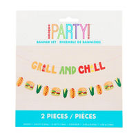 BBQ Party "Grill and Chill" Banner Set, 2