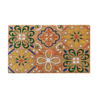 Flower Coir Door Mat, 18x30 in