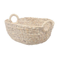 Summer Off-White Water Hyacinth Basket, Medium