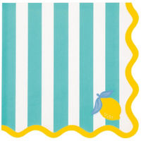 Summer Teal Striped Spicy Lunch Napkins, 16 ct