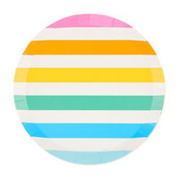Summer Striped Vacay Plates, 9 in, 8 ct