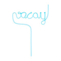 Summer Blue Vacay Straw