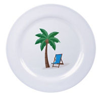 Madison York 11" Melamine Dinner Plate - Palm Tree