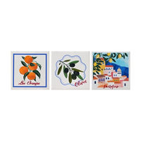Citrus & Coastal Square Canvas Art, 4x4 in,