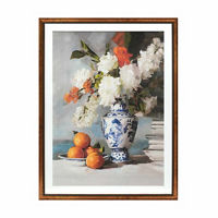 Vintage Floral Framed Canvas Art, 18x24 in