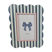Scalloped Wave Picture Frame with Stripes