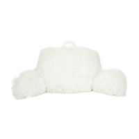 White Faux Fur Bed Rest Pillow