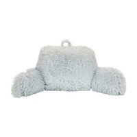 Gray Faux Fur Bed Rest Pillow