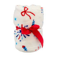 Patriotic Red White and Blue Fabric Throw Blanket,