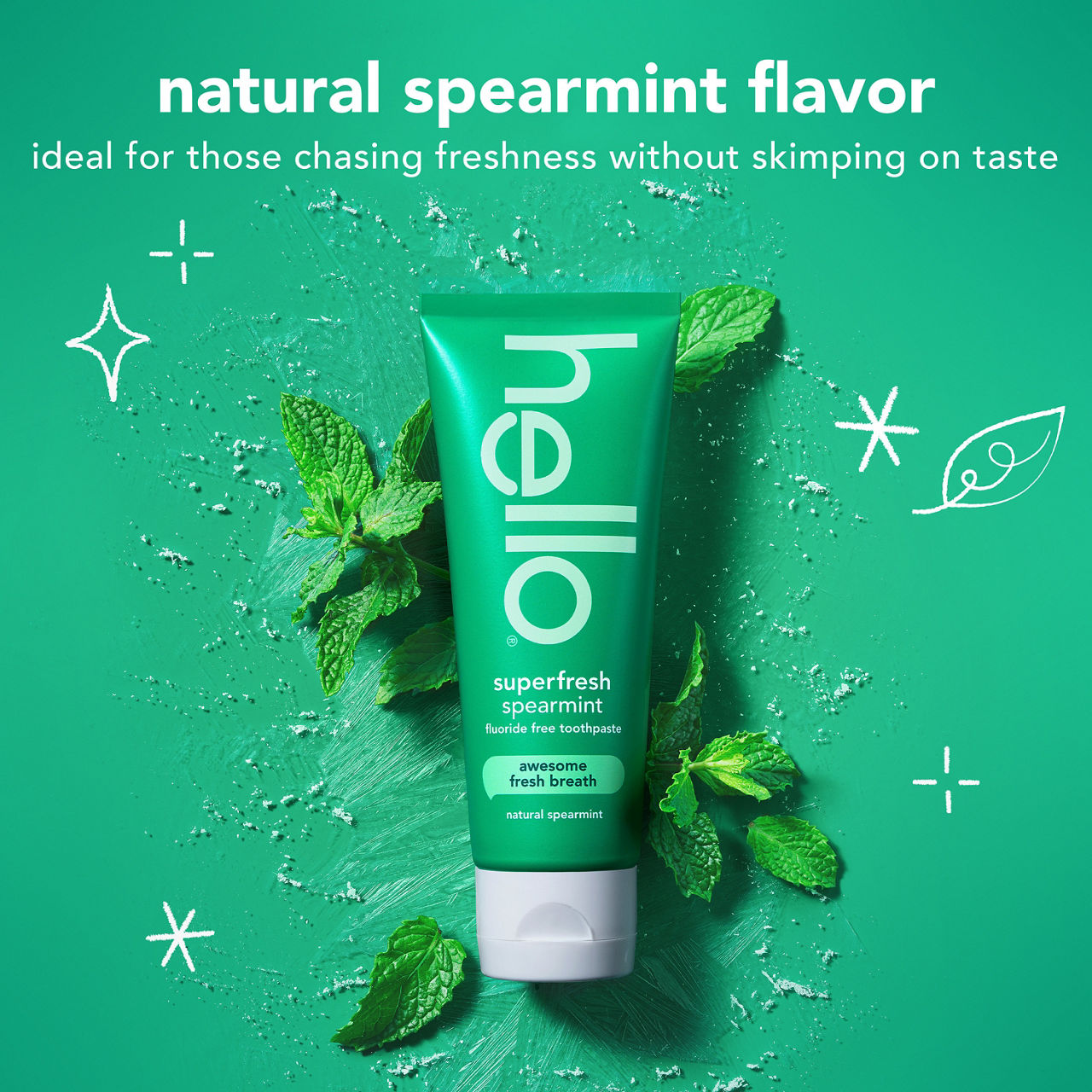 hello Superfresh Fluoride Free Toothpaste for Bad Breath, Natural Spearmint, 5 Oz