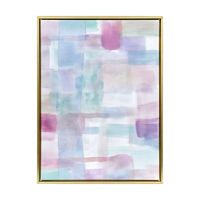 Blue Abstract Canvas Art in Gold Frame, 18x24 in