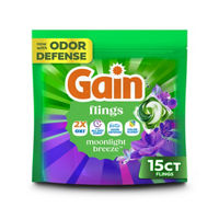 Gain Flings Washing Detergent Pacs with Odor Defense