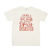 Women's Summer White and Red Spicy Disaster T-Shirt, Medium