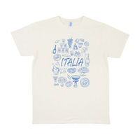 Women's Summer White and Blue Italia T-Shirt, Small