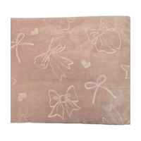 Summer Pink Plush Jacquard Bow Throw, 50x70 in
