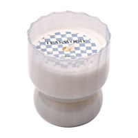 Summer Teakwood-Scented Blue Glass Candle, 7 oz
