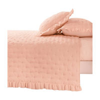 Summer Pink Microfiber Quilted Comforter Set, Twin XL