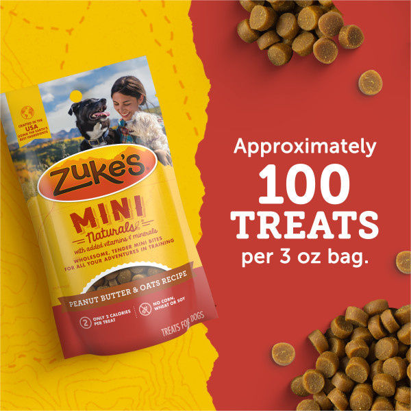 Zuke’s Mini Naturals Dog Training Treats for Dogs of All Sizes, Pet Treats made with Real Peanut Butter