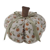 Harvest Floral Print Pumpkin Plush Décor