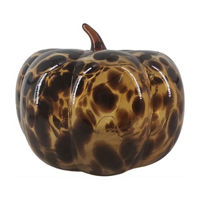 Harvest LED Lighted Glass Tortoise Shell Pumpkin Décor