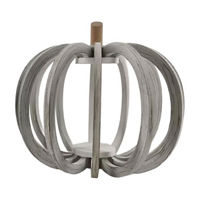 Harvest Wooden Pumpkin Shaped Décor, 10 in, White