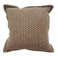 Brown Woven Plaid Cushion, 18x18 in