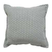 Green Woven Plaid Cushion, 18x18 in