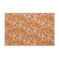 Pumpkin Printed Scatter Rug, Multi-Color, 24x36 in