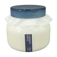 Candied Apple Blue Glass Jar Candle with Lid, 15 oz