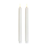 Warm White Flickering LED Taper Candles with Timer, 11 in, 2 pk
