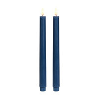 Blue LED Taper Candles with Timer, 11 in, 2 pk
