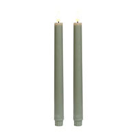 Green LED Taper Candles with Timer, 11 in, 2 pk