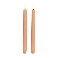Unscented Orange LED Taper Candles, 11 in, 2 pk