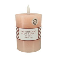 Unscented Pink LED Pillar Candle, 4 in
